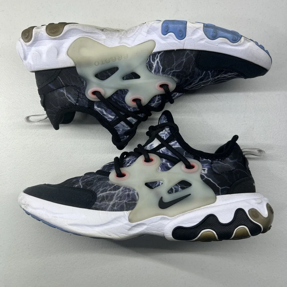 Nike React Presto Sneakers Youth Sz 6Y,‎ Women's Size 7.5 Black/Blue BQ4002-008